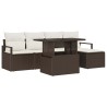 Ensemble de canapé de jardin avec coussin 6 pcs Marron et crème 518056518056