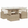 Ensemble de canapé de jardin avec coussin 5 pcs Beige polyrotin 518059518059