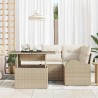 Ensemble de canapé de jardin avec coussin 5 pcs Beige polyrotin 518059518059