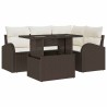 Ensemble de canapé de jardin 5 pcs Marron Poly rotin 518061518061