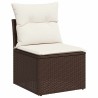 Ensemble de canapé de jardin 5 pcs Marron Poly rotin 518061518061