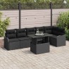 Ensemble de Canapés avec coussin 7 pcs Noir Poly rotin 518062518062