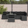 Ensemble de Canapés avec coussin 7 pcs Noir Poly rotin 518062518062