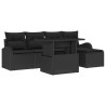 Ensemble de canapé de jardin avec coussin 6 pcs Noir polyrotin 518064518064