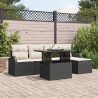 Ensemble de canapé de jardin avec coussin 6 pcs Noir polyrotin 518066518066