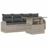 Ensemble de canapé de jardin 5 pcs Gris clair Poly rotin 518067518067