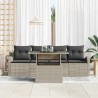 Ensemble de canapé de jardin 5 pcs Gris clair Poly rotin 518067518067