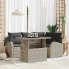 Ensemble de canapé de jardin 5 pcs Gris clair Poly rotin 518068518068
