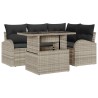 Ensemble de canapé de jardin 5 pcs Gris clair Poly rotin 518068518068