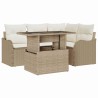 Ensemble de repas extérieur avec coussin 5 pcs Beige Poly rotin 518070518070
