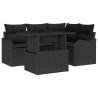 Ensemble de repas extérieur avec coussin 5 pcs Noir Poly rotin 518072518072