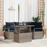 Ensemble de canapé de jardin 5 pcs Gris et bleu marine 518074518074