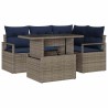 Ensemble de canapé de jardin 5 pcs Gris et bleu marine 518074518074