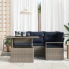 Ensemble de canapé de jardin 5 pcs Gris et bleu marine 518074518074