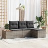 Ensemble de canapé de jardin avec coussin 4 pcs Gris polyrotin 518077518077
