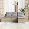 Ensemble de canapé de jardin avec coussin 4 pcs Beige polyrotin 518078518078