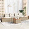 Ensemble de canapé de jardin 5 pcs Beige Poly rotin 518080518080