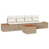 Ensemble de canapé de jardin 5 pcs Beige Poly rotin 518080518080