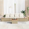 Ensemble de canapé de jardin 5 pcs Beige Poly rotin 518080518080