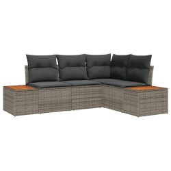 Ensemble de canapé de jardin 5 pcs Beige Poly rotin 518082518082