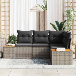 Ensemble de canapé de jardin 5 pcs Beige Poly rotin 518082518082
