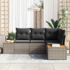 Ensemble de canapé de jardin 5 pcs Beige Poly rotin 518082518082