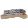 Ensemble de canapé de jardin 5 pcs Beige Poly rotin 518083518083