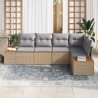Ensemble de canapé de jardin 5 pcs Beige Poly rotin 518083518083