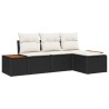 Ensemble de canapé de jardin avec coussin 4 pcs Noir polyrotin 518085518085