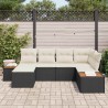 Ensemble de canapé de jardin avec coussin 6 pcs Noir polyrotin 518089518089