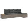 Ensemble de canapé de jardin avec coussin 5 pcs Gris Poly rotin 518091518091