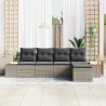 Ensemble de canapé de jardin avec coussin 5 pcs Gris Poly rotin 518091518091