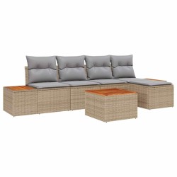 Ensemble de canapé de jardin 6 pcs Beige Poly rotin 518092518092