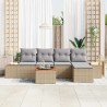 Ensemble de canapé de jardin 6 pcs Beige Poly rotin 518092518092