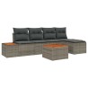 Ensemble de canapé de jardin avec coussin 6 pcs Gris Poly rotin 518093518093