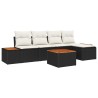 Ensemble de canapé de jardin avec coussin 6 pcs Noir Poly rotin 518095518095
