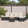 Ensemble de canapé de jardin avec coussin 6 pcs Noir Poly rotin 518095518095