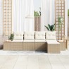 Ensemble de canapé de jardin 5 pcs Beige Poly rotin 518096518096