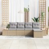 Ensemble de canapé de jardin 5 pcs Beige Poly rotin 518097518097