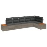 Ensemble de canapé de jardin avec coussin 6 pcs Gris Poly rotin 518100518100