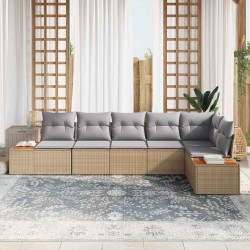 Ensemble de canapé de jardin 6 pcs Beige Poly rotin 518101518101