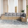 Ensemble de canapé de jardin 6 pcs Beige Poly rotin 518101518101