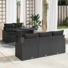 Ensemble de canapé de jardin avec stockage 6 pcs Noir polyrotin 518104518104