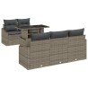 Ensemble de canapé de jardin avec coussin 6 pcs Gris polyrotin 518105518105