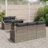 Ensemble de canapé de jardin avec coussin 6 pcs Gris polyrotin 518105518105