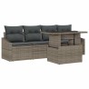 Ensemble de canapé de jardin avec coussin 5 pcs Gris polyrotin 518108518108