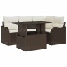 Ensemble de repas extérieur 5 pcs Marron Poly rotin 518109518109