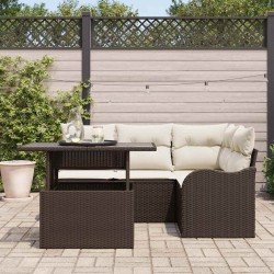 Ensemble de repas extérieur 5 pcs Marron Poly rotin 518109518109