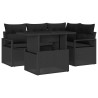 Ensemble de canapé de jardin avec coussin 5 pcs Noir polyrotin 518111518111
