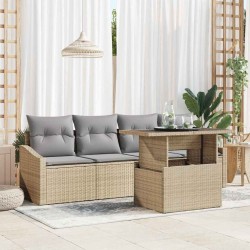 Ensemble de canapé de jardin 5 pcs beige et gris clair 518112518112